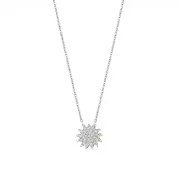 Pave Diamond Sun Pendant Necklace