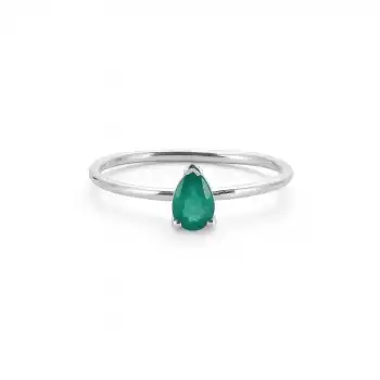 Pear-Shaped Emerald and Diamond Ring
