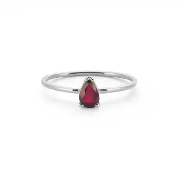 Pear-Shaped Ruby Ring