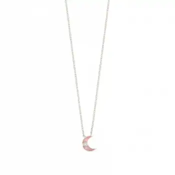 Pink Crescent Necklace