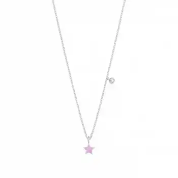 Pink Enamel Star Necklace
