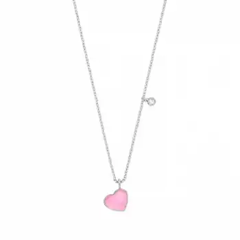 Pink Grand Enamel Heart Necklace