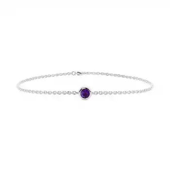 Purple Aura Solitaire Bracelet