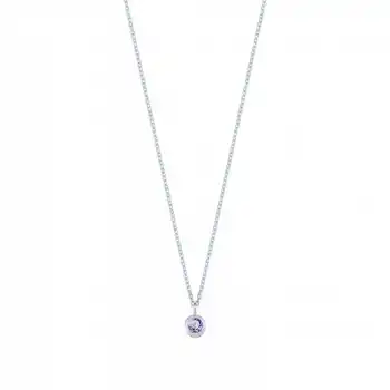 Purple Aura Solitaire Necklace