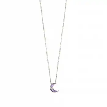 Purple Crescent Necklace