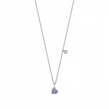 Purple Enamel Heart Necklace