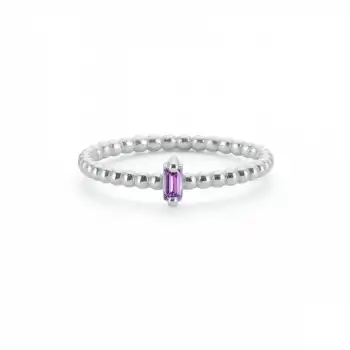Purple Gleam Baguette Ring