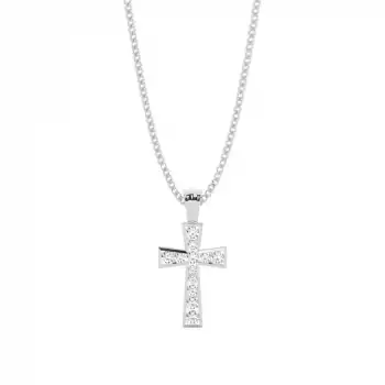 Radiant Diamond Cross Necklace