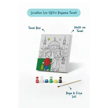 Ramazan Eğitici Boyama Seti Camii Önünde Fenerli Çocuklar (Şövalesiz)