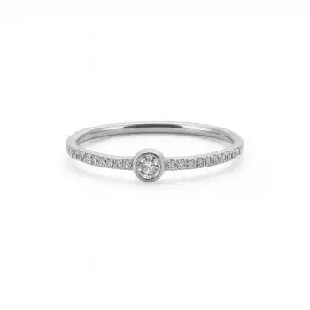 Side Stone Solitaire Diamond Ring