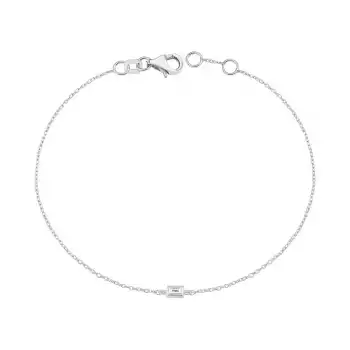 Single Baguette Diamond Chain Bracelet