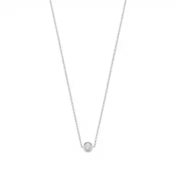 Single Diamond Pendant Necklace