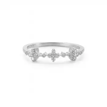 Triple Clover Diamond Ring