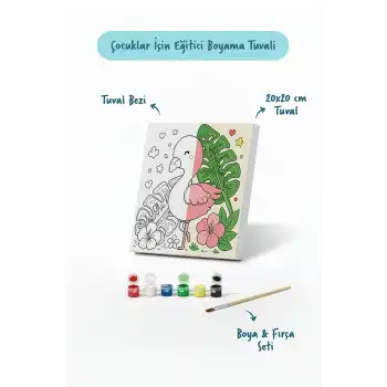 Tropik Bahçe Boyama Tuvali – Şövalesiz Boya Seti 20x20