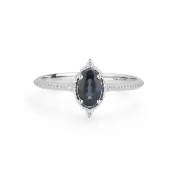 Vintage Oval Sapphire and Diamond Ring