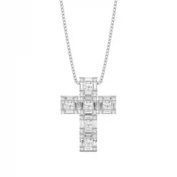 White Gold Cross Diamond Pendants