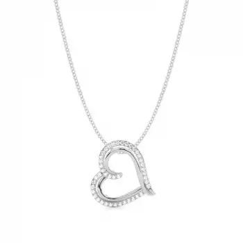 White Gold Heart Diamond Pendants