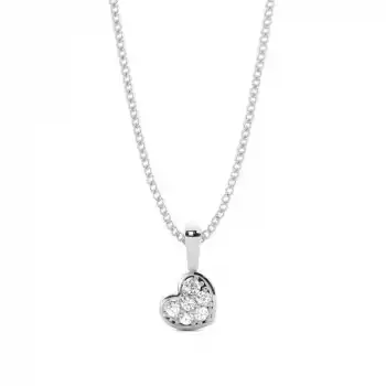 White Gold Heart Diamond Pendants