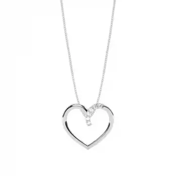 White Gold Heart Diamond Pendants