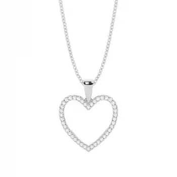White Gold Heart Diamond Pendants