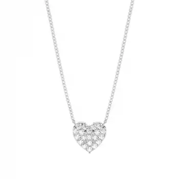 White Gold Heart Diamond Pendants