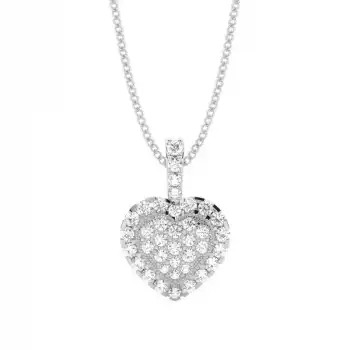 White Gold Heart Diamond Pendants