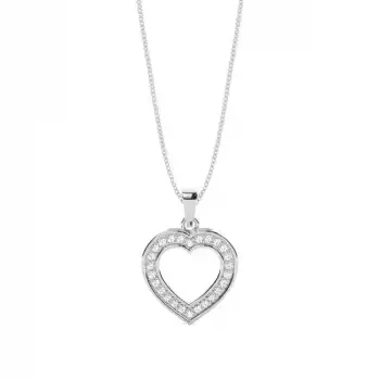 White Gold Heart Diamond Pendants