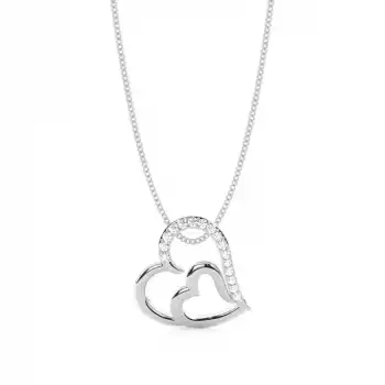 White Gold Heart Diamond Pendants