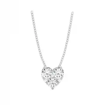 White Gold Heart Diamond Pendants