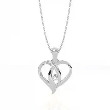 White Gold Heart Diamond Pendants
