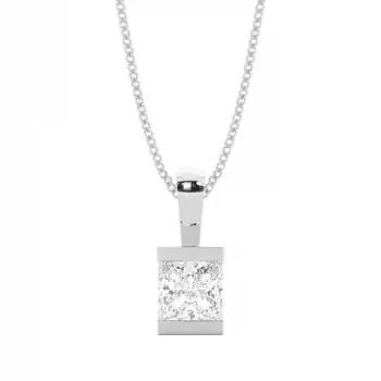 White Gold Solitaire Pendant Necklaces