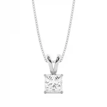 White Gold Solitaire Pendant Necklaces