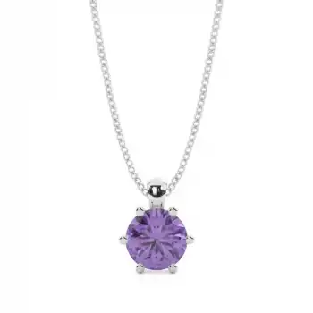 White Gold Solitaire Pendant Necklaces