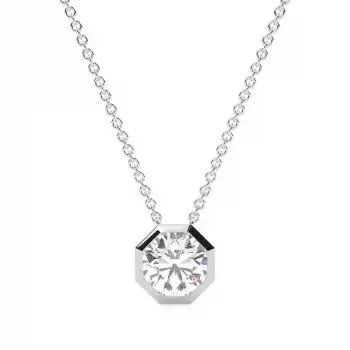 White Gold Solitaire Pendant Necklaces