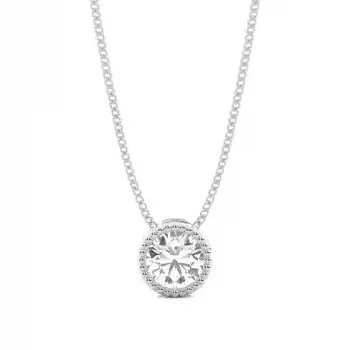 White Gold Solitaire Pendant Necklaces