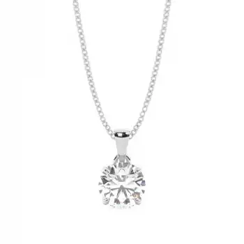 White Gold Solitaire Pendant Necklaces