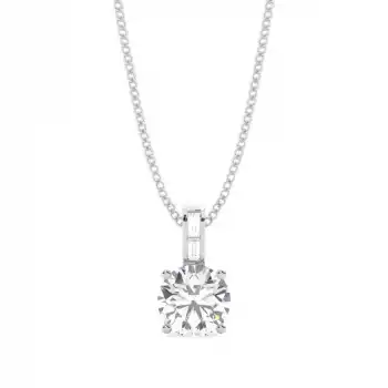 White Gold Solitaire Pendant Necklaces