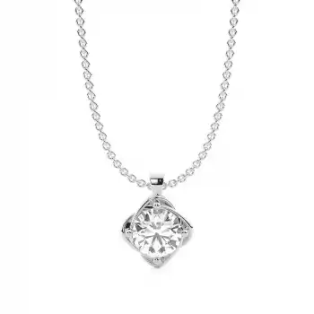 White Gold Solitaire Pendant Necklaces