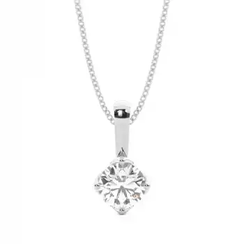 White Gold Solitaire Pendant Necklaces