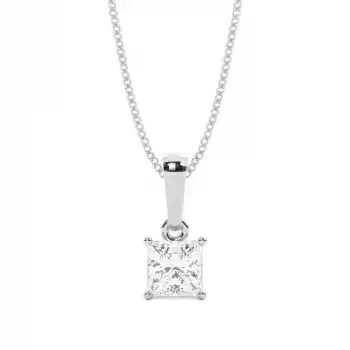 White Gold Solitaire Pendant Necklaces