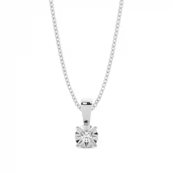White Gold Solitaire Pendant Necklaces