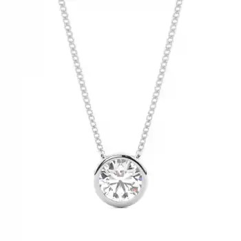 White Gold Solitaire Pendant Necklaces