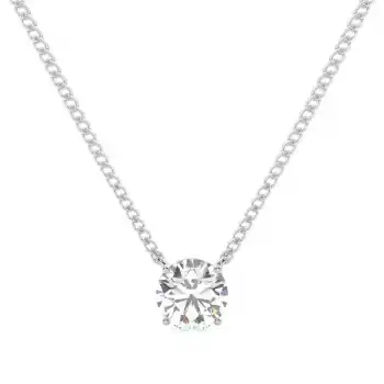 White Gold Solitaire Pendant Necklaces