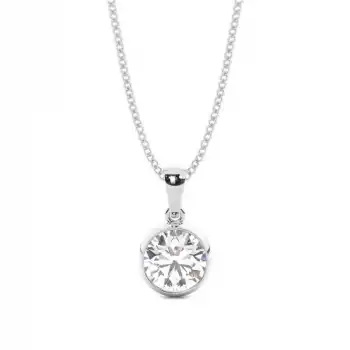 White Gold Solitaire Pendant Necklaces