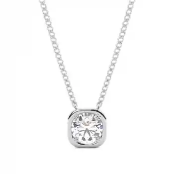 White Gold Solitaire Pendant Necklaces