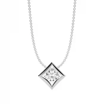 White Gold Solitaire Pendant Necklaces