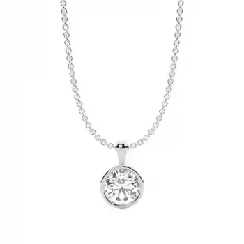 White Gold Solitaire Pendant Necklaces