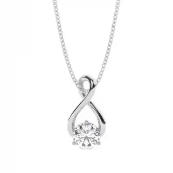 White Gold Solitaire Pendant Necklaces