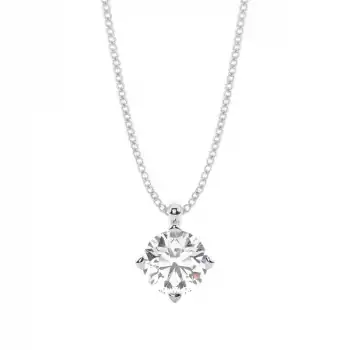 White Gold Solitaire Pendant Necklaces