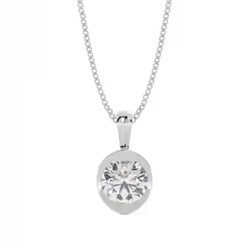 White Gold Solitaire Pendant Necklaces
